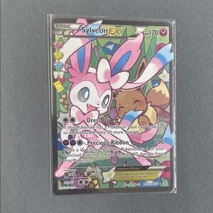 Pokemon Sylveon EX Trading Card - Pink and Brown